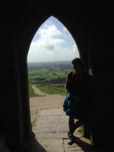 Tania at Glastonbury Tor