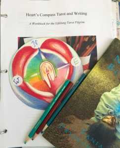 heart's compass with candle flame, book cover Heart's Compass Tarot and Writing